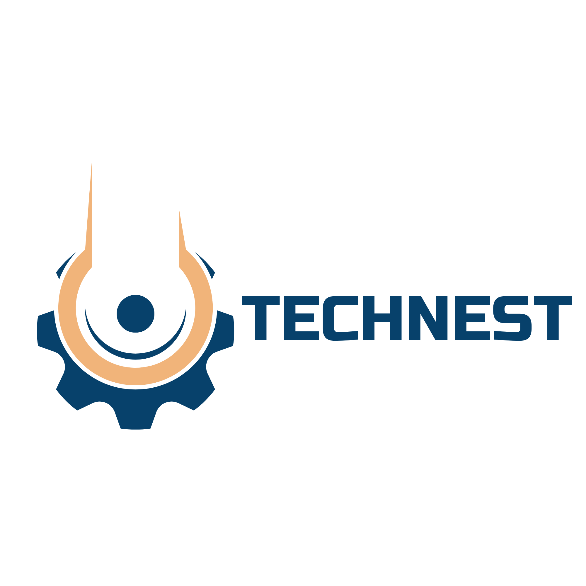 Blue Modern Illustrative Engineering Services Logo Design (2)